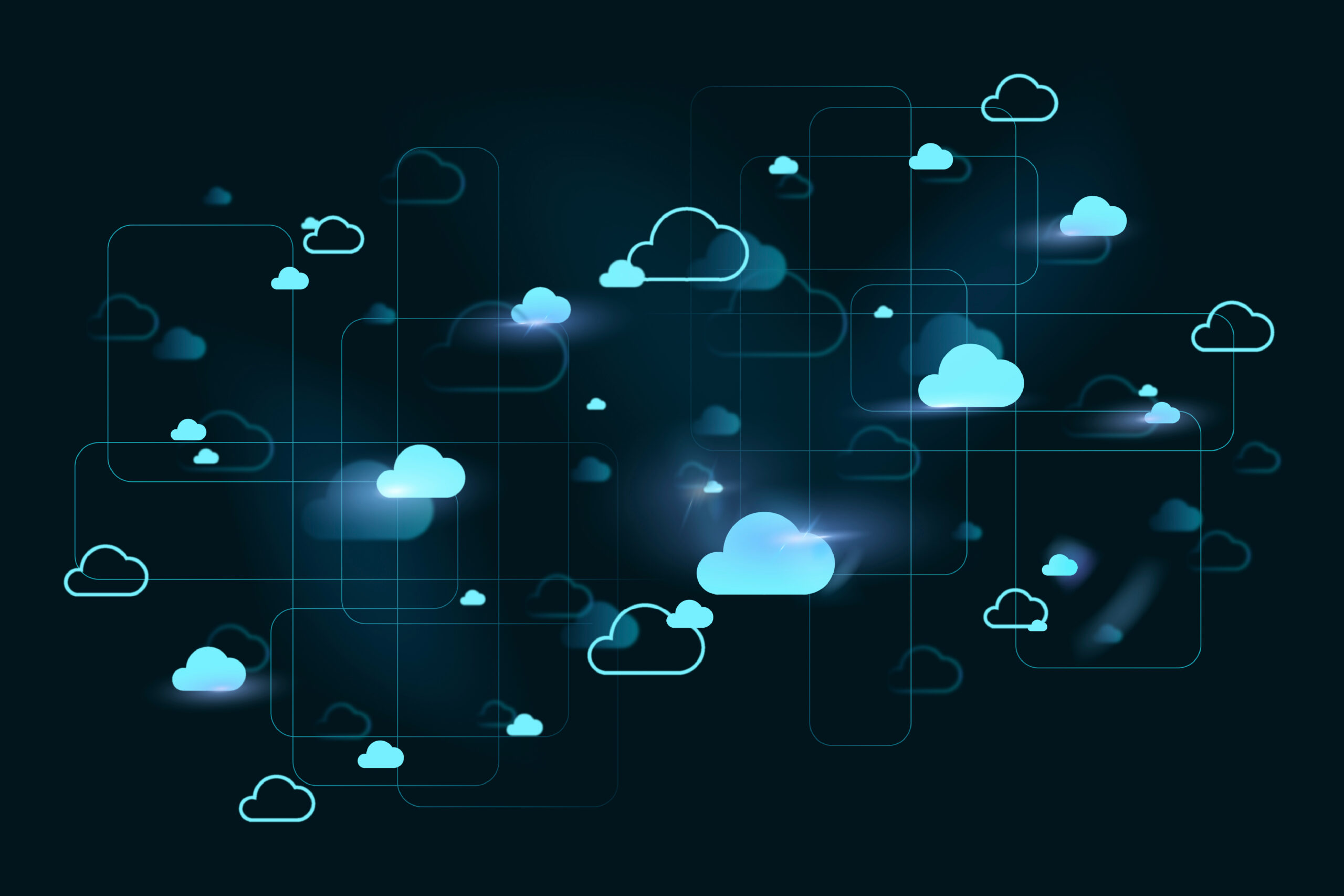 Cloud network system background vector for social media banner