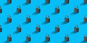 Image of Locks on a Blue Background