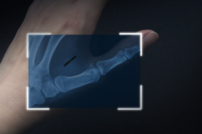 Implanted Microchip in Hand