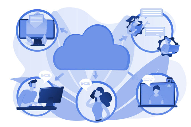 Unified communication concept vector illustration