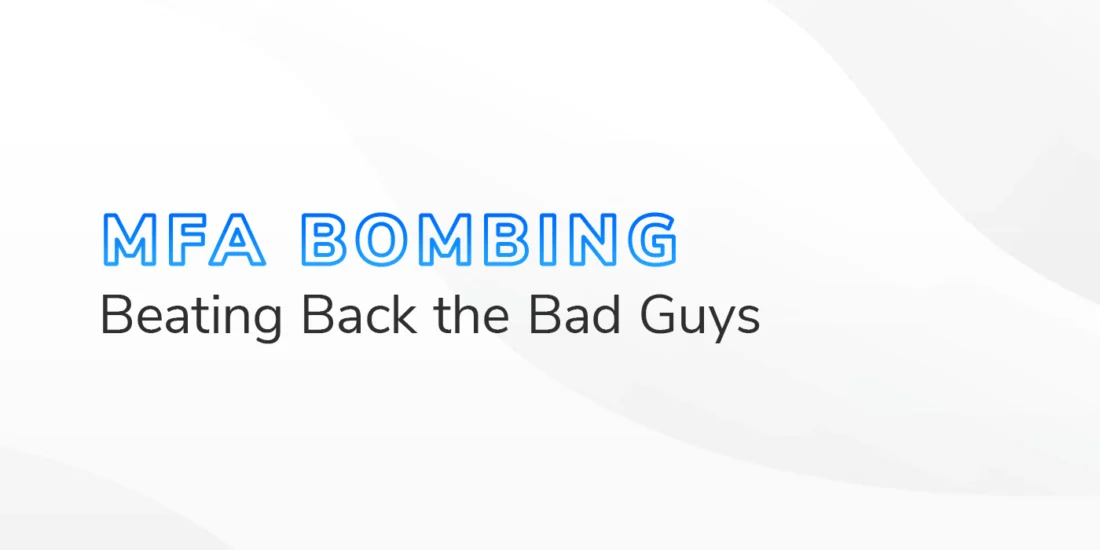 The text "MFA Bombing Beating Back the Bad Guys" on a white and grey textured background.