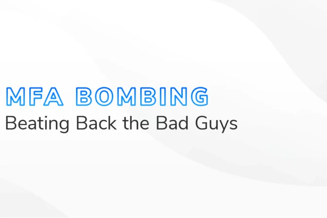 The text "MFA Bombing Beating Back the Bad Guys" on a white and grey textured background.