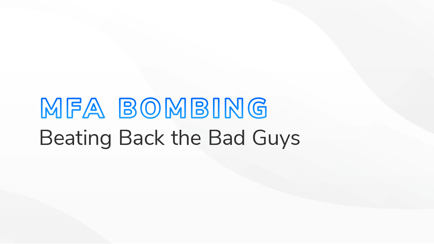 The text "MFA Bombing Beating Back the Bad Guys" on a white and grey textured background.