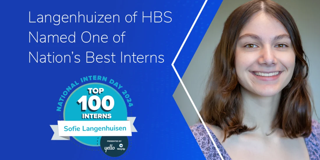 Langenhuizen Recognized as One of Nation’s Top 100 Interns