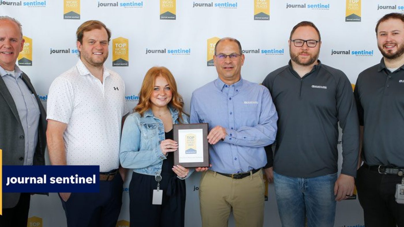 HBS staff accepting Top Workplace 2023 Journal Sentinel award