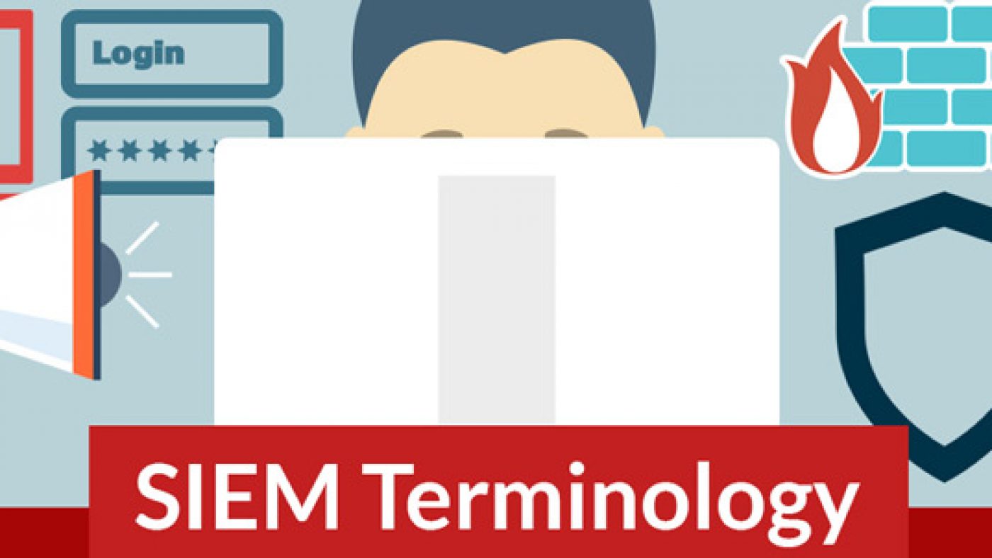 SIEM Terminology Laptop Security Graphic